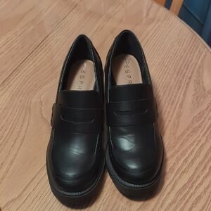 Esprit Classic Black Leather Loafers